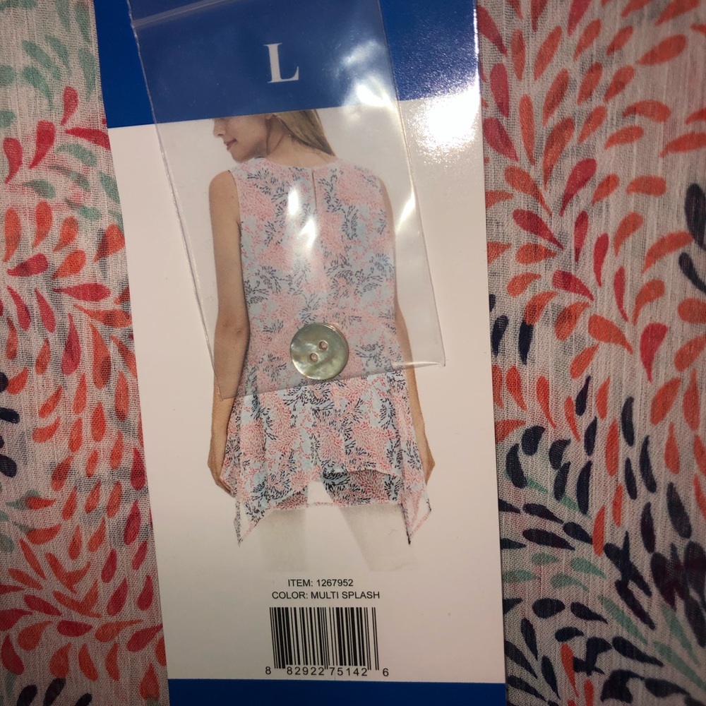 Ruffled Tank Top: Color- Multi Splash - Picture 3 of 4